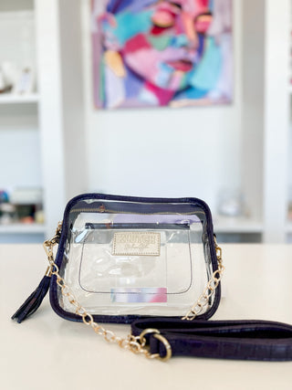 Purple Snake Clear Sightseer Purse