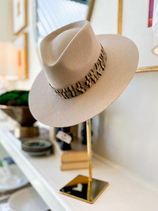 Cream Feather Hat