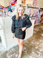 Plaid Ruffle Overlay Top | ONLINE EXCLUSIVE