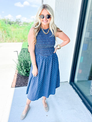 Dots in Denim Dress