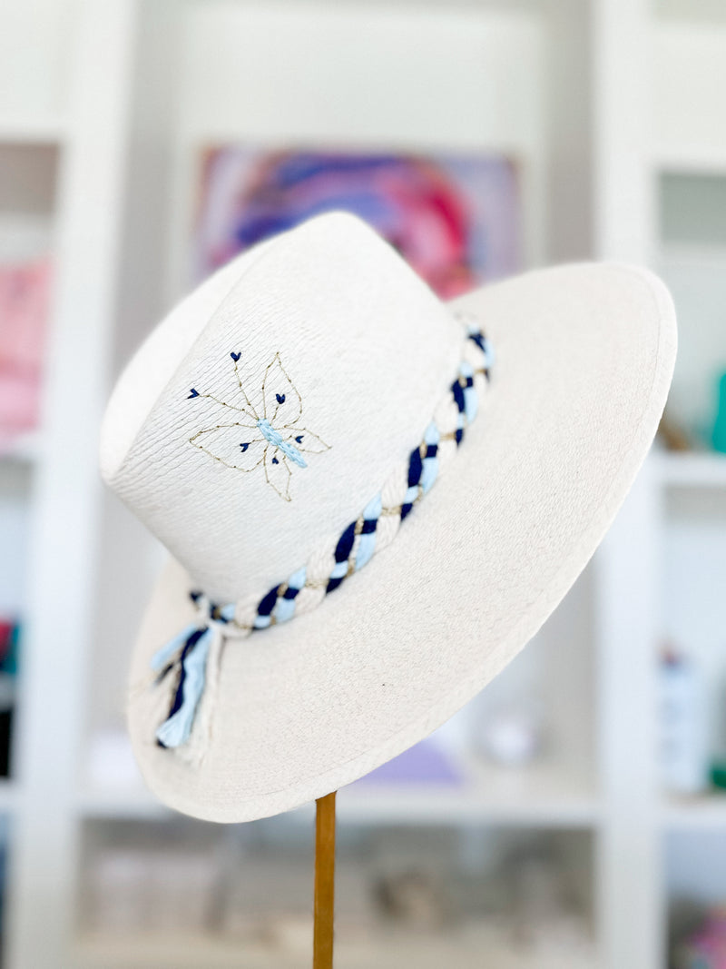 White Palm Butterfly Hat