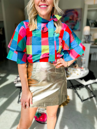 Holiday Check Heddy Top