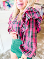 Plaid Ruffle Overlay Top | ONLINE EXCLUSIVE