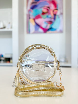 Gold Snake Clear Canteen Purse