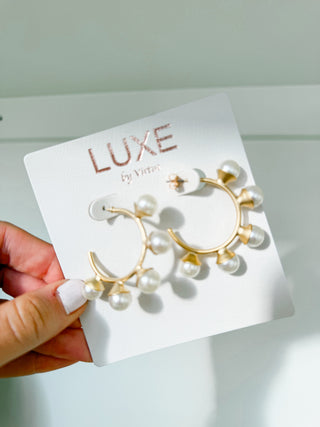 The Lori Pearl Studded Hoops