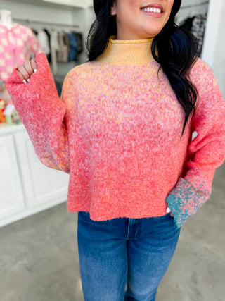 Mix Yarn Mock Sweater