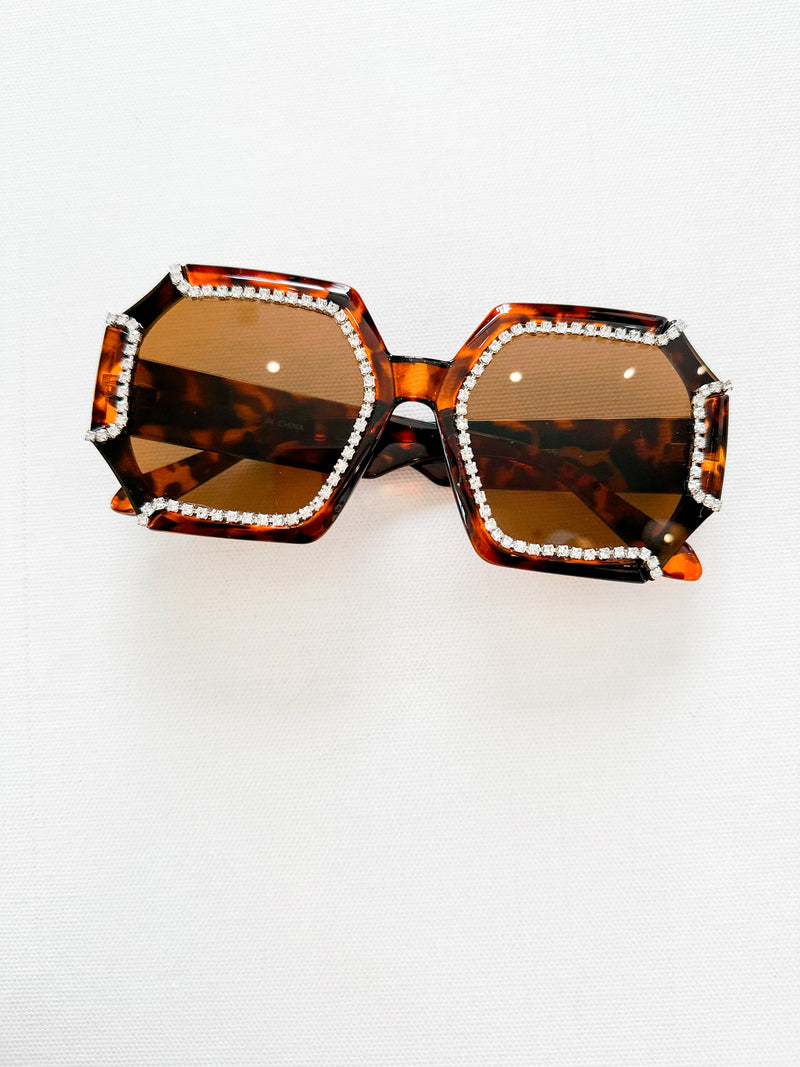 Geometric Rhinestone Sunglasses