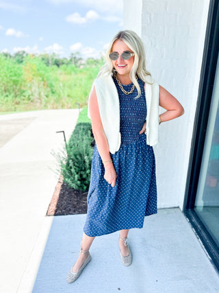 Dots in Denim Dress