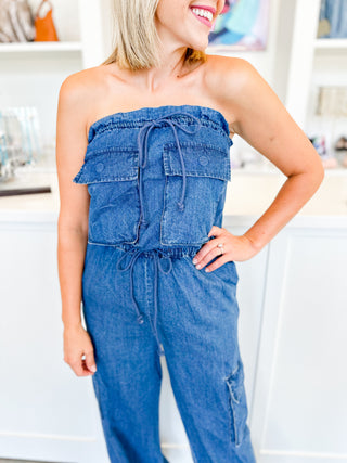 Step Out In Denim Jumpsuit