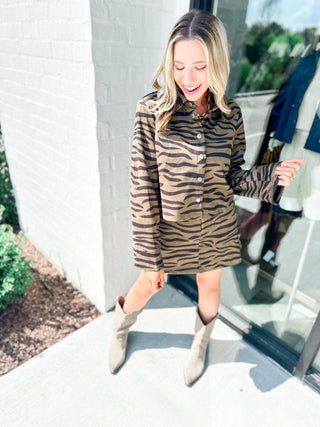 Striped In Suede Set