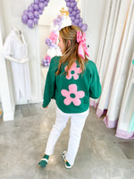 Fuzzy Flower Patched Cardigan