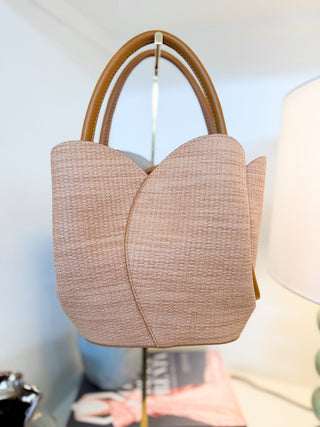Tulip Raffia Handle Bag