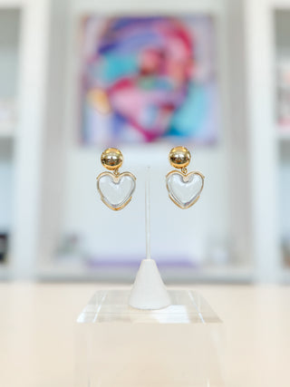 Golden Heart Drop Earrings