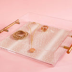 Fawn Print Acrylic Tray With Gold Handles