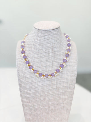 Gemstone Cluster Rosary Necklace