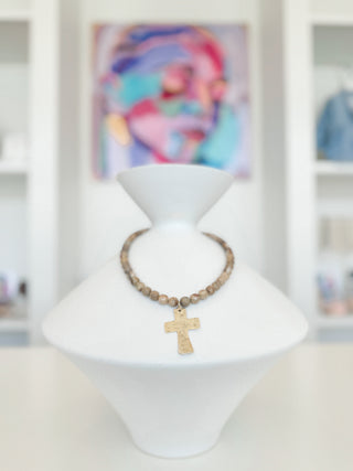 Gemstone Cross Necklace