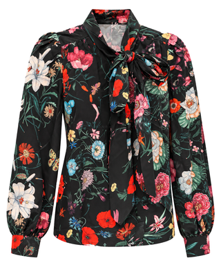 After Dark Floral Bow Blouse