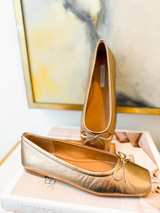 Eleve Bronze Leather Flat