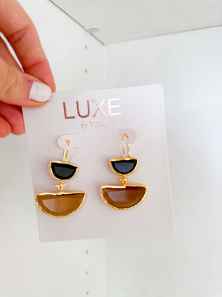 The Regina Double Bezel Drop Earrings