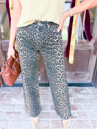 Wild Side Leopard Straight Jeans