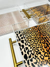 Leopard Print Acrylic Tray With Gold Handles