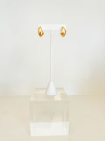 Gold Brass Elongated Dome Earring