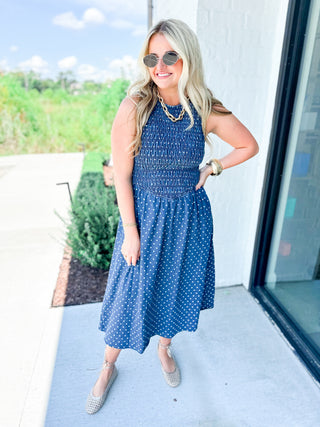 Dots in Denim Dress