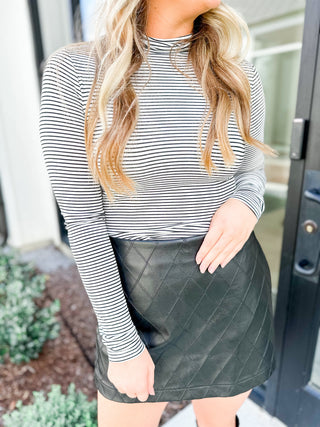 Timeless Stripe Turtleneck Bodysuit