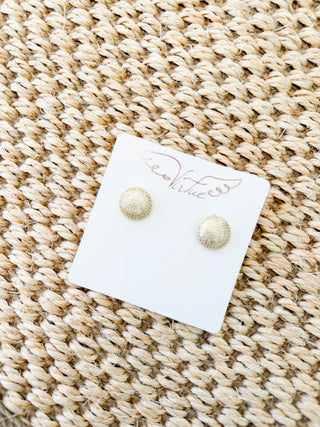 Circle Button CZ Studs