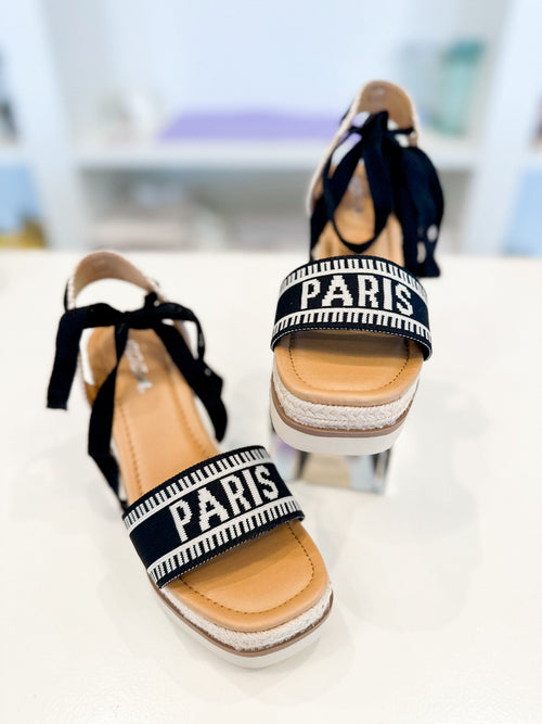 Paris Embroidered Wedge