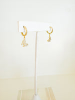 Gold Plated Butterfly Charm Earring