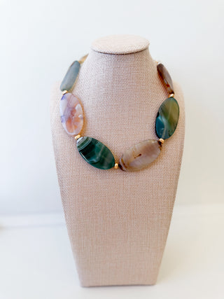 Oval Agate Statement Necklace