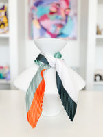 Abstract Satin Pleated Scarf