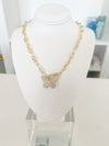 Gold Butterfly CZ Chain