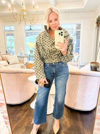 Dotted Charm Funnel Neck Jacket