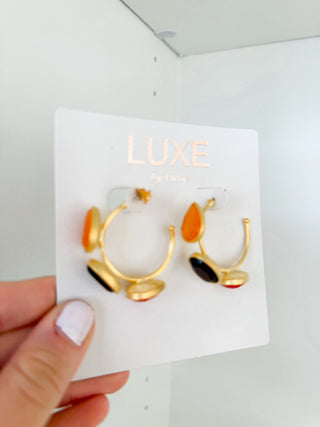 The Rachel Teardrop Bezel Hoops