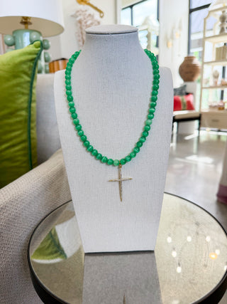 Gemstone Cross Necklace