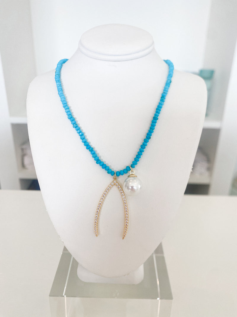 Turquoise Precious Beaded Necklace