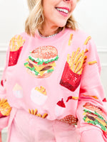 Pink Burger & Fries Sweatshirt