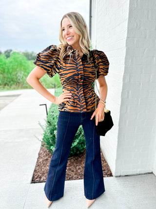 Tiger Jacquard Britt Top