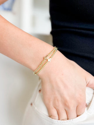 Gold Cross Beaded Bracelet