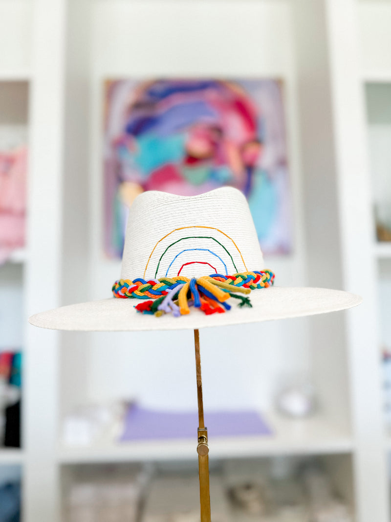 White Palm Rainbow Hat