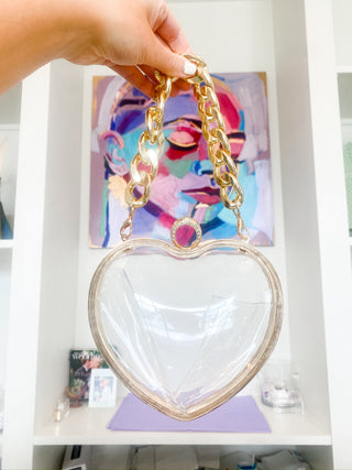 Clear Heart Shape Clutch