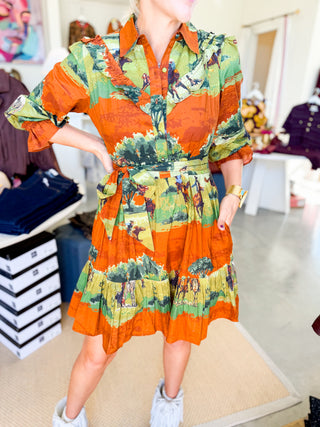 Dale Ranch Print Mini Dress