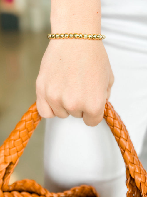 Gold Textured Ball Bracelet