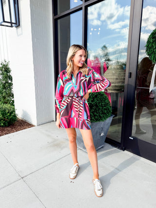 Retro Palm Logan Dress