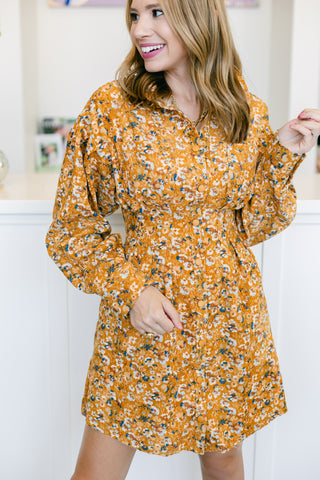 Blooming In Corduroy Dress