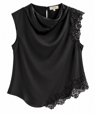 Evening Drape High Neck Top
