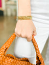 Gold Textured Ball Bracelet
