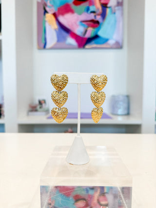 Triple Heart Earring